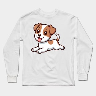 Jack Russell Terrier puppy lying down Long Sleeve T-Shirt